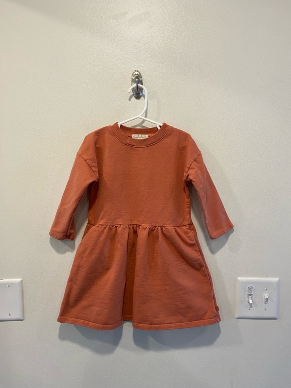 Les gamins girl dress in size 4/5 organic cotton USA made rust color